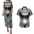 Personalised Taiwan Couples Matching Puletasi and Hawaiian Shirt Austronesian Tribal Tattoo Black - Polynesian Pride