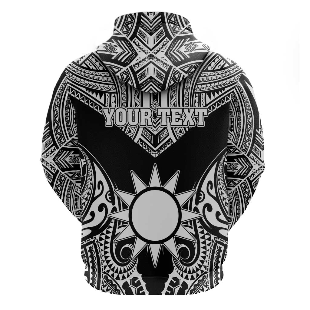Personalised Taiwan Hoodie Austronesian Tribal Tattoo Black - Polynesian Pride