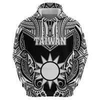 Personalised Taiwan Hoodie Austronesian Tribal Tattoo Black - Polynesian Pride