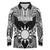 Personalised Taiwan Long Sleeve Polo Shirt Austronesian Tribal Tattoo Black - Polynesian Pride