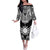 Personalised Taiwan Off The Shoulder Long Sleeve Dress Austronesian Tribal Tattoo Black - Polynesian Pride