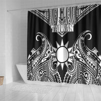 Taiwan Shower Curtain Austronesian Tribal Tattoo Black - Polynesian Pride
