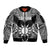 Personalised Taiwan Sleeve Zip Bomber Jacket Austronesian Tribal Tattoo Black - Polynesian Pride