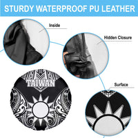 Taiwan Spare Tire Cover Austronesian Tribal Tattoo Black - Polynesian Pride