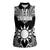 Personalised Taiwan Women Sleeveless Polo Shirt Austronesian Tribal Tattoo Black - Polynesian Pride