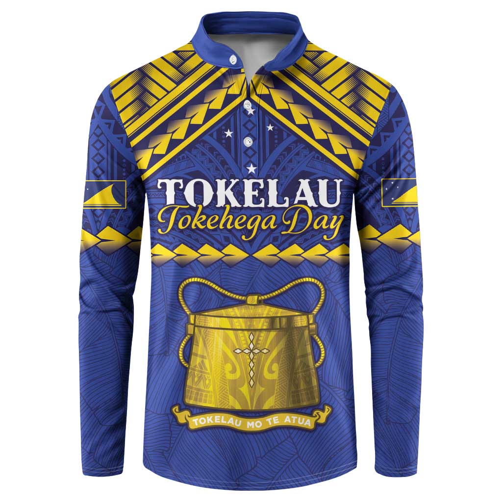 Personalised Tokelau Happy Tokehega Day Button Sweatshirt Polynesian Tribal Tattoo
