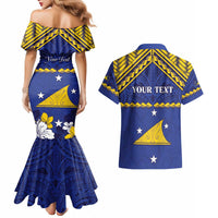 Personalised Tokelau Happy Tokehega Day Couples Matching Mermaid Dress and Hawaiian Shirt Polynesian Tribal Tattoo