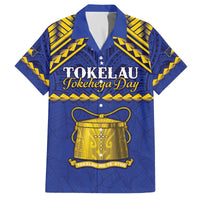 Personalised Tokelau Happy Tokehega Day Family Matching Off Shoulder Short Dress and Hawaiian Shirt Polynesian Tribal Tattoo