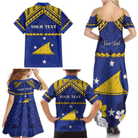 Personalised Tokelau Happy Tokehega Day Family Matching Summer Maxi Dress and Hawaiian Shirt Polynesian Tribal Tattoo