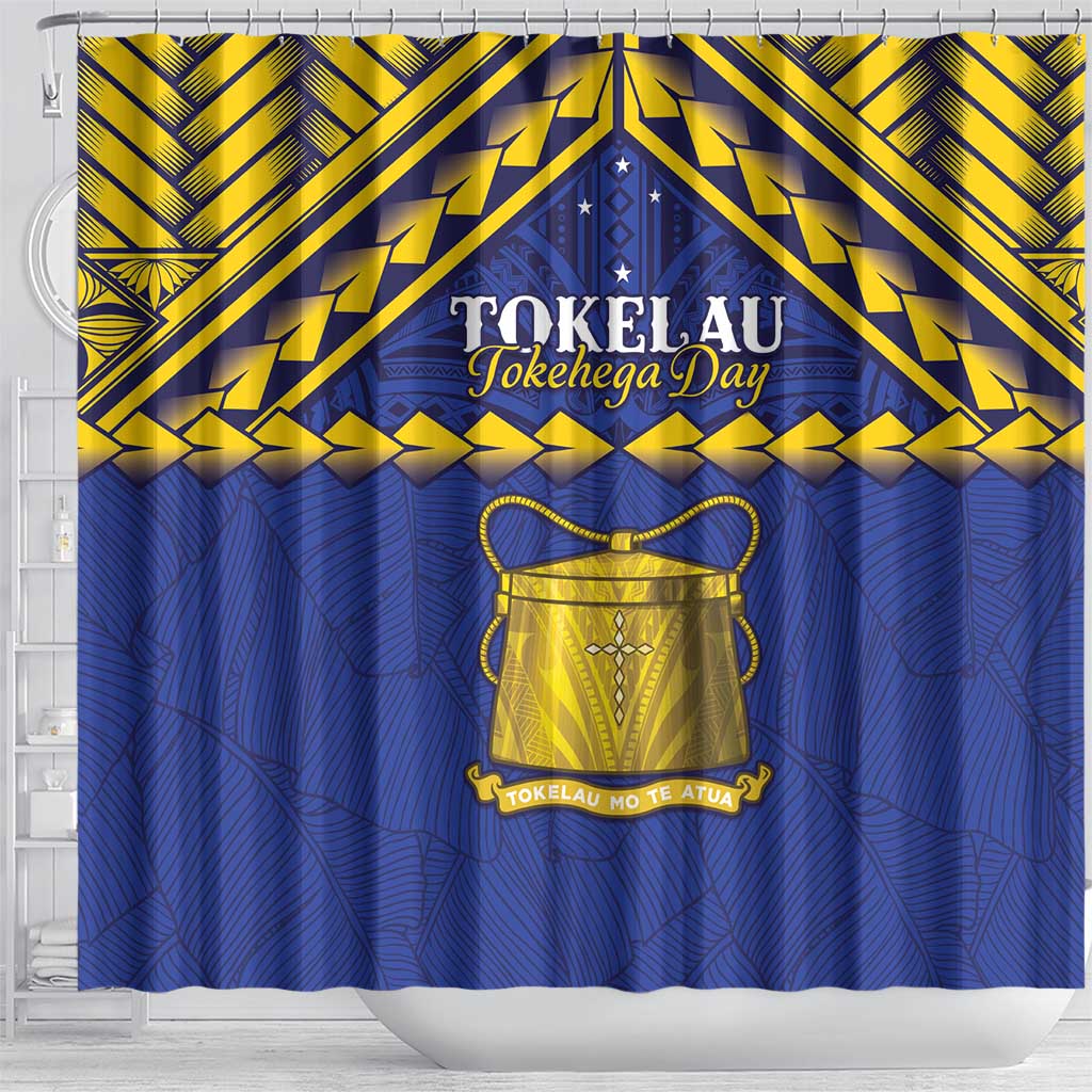 Tokelau Happy Tokehega Day Shower Curtain Polynesian Tribal Tattoo