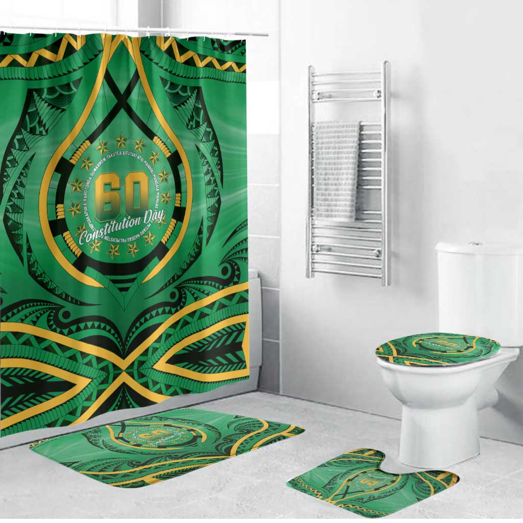 Cook Islands Constitution Day Bathroom Set 60th Anniversary - Polynesian Pride
