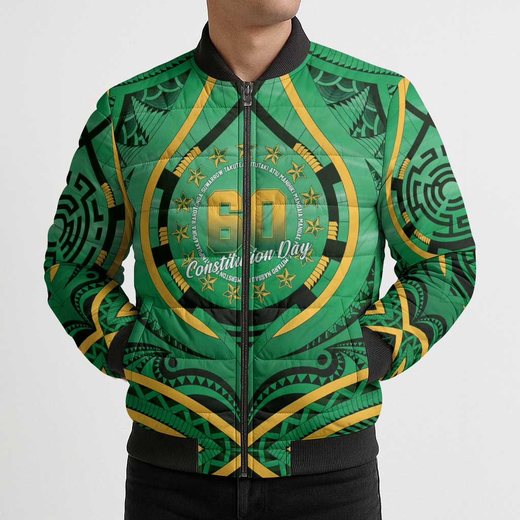 Cook Islands Constitution Day Bomber Puffer Jacket 60th Anniversary - Polynesian Pride