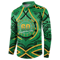 Cook Islands Constitution Day Button Sweatshirt 60th Anniversary - Polynesian Pride