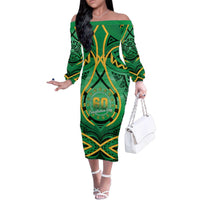 Cook Islands Constitution Day Family Matching Off The Shoulder Long Sleeve Dress and Hawaiian Shirt 60th Anniversary - Polynesian Pride