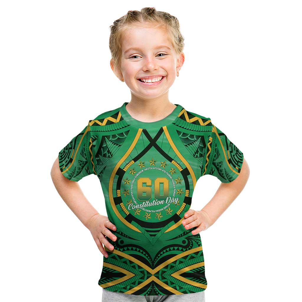 Cook Islands Constitution Day Kid T Shirt 60th Anniversary - Polynesian Pride