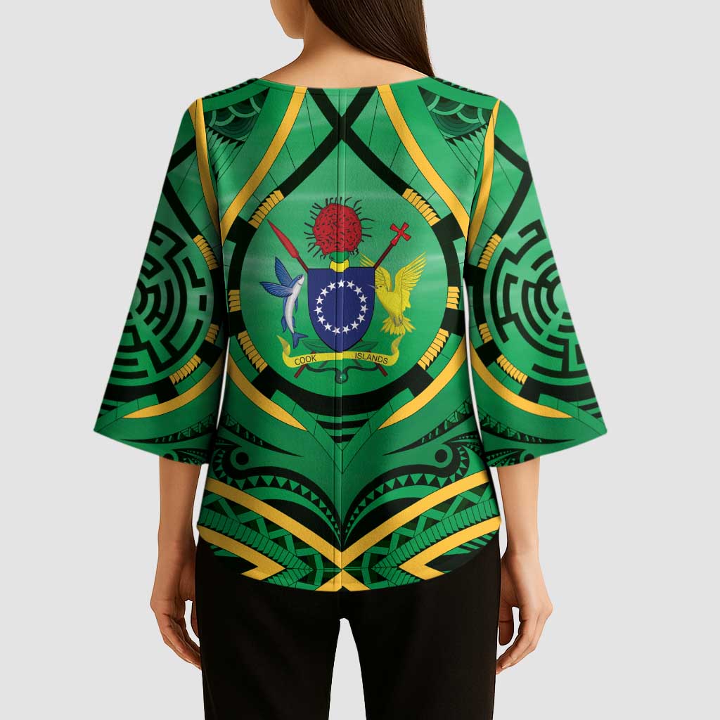 Cook Islands Constitution Day Kimono Sleeve Blouse 60th Anniversary - Polynesian Pride