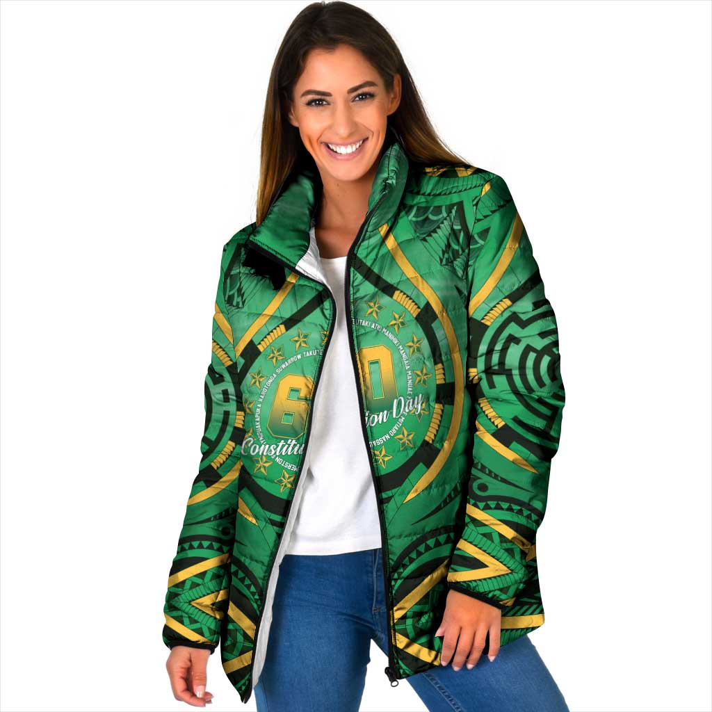 Cook Islands Constitution Day Padded Jacket 60th Anniversary - Polynesian Pride