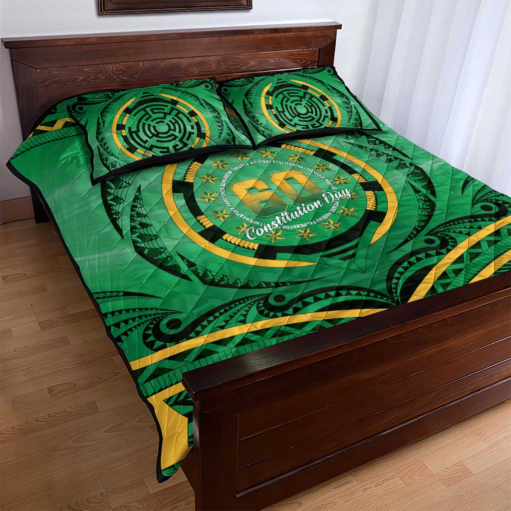 Cook Islands Constitution Day Quilt Bed Set 60th Anniversary - Polynesian Pride