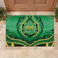 Cook Islands Constitution Day Rubber Doormat 60th Anniversary - Polynesian Pride