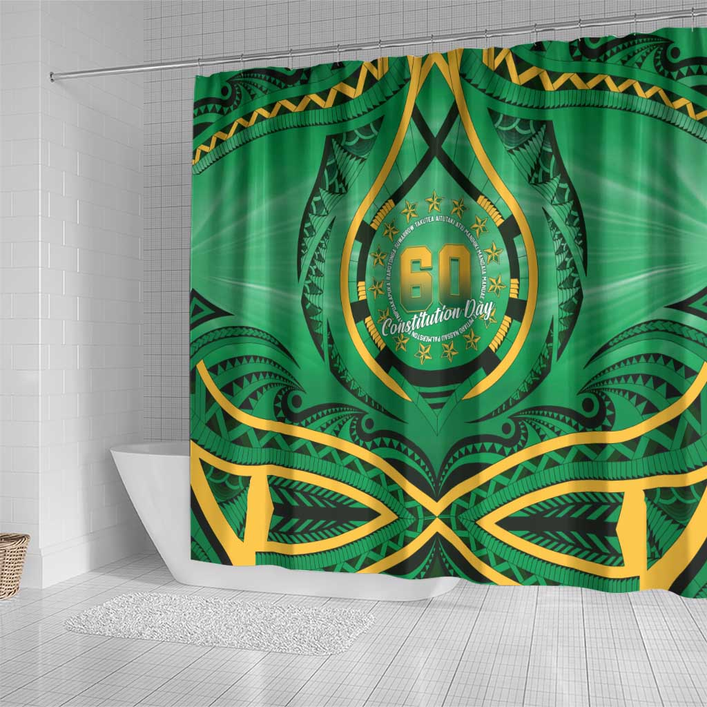 Cook Islands Constitution Day Shower Curtain 60th Anniversary - Polynesian Pride