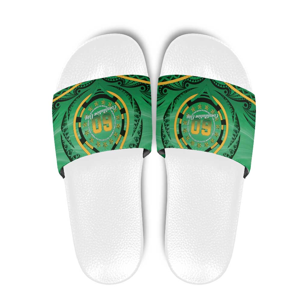Cook Islands Constitution Day Slide Sandals 60th Anniversary - Polynesian Pride