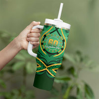 Cook Islands Constitution Day Tumbler With Handle 60th Anniversary - Polynesian Pride