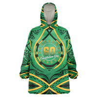 Cook Islands Constitution Day Wearable Blanket Hoodie 60th Anniversary - Polynesian Pride