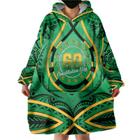 Cook Islands Constitution Day Wearable Blanket Hoodie 60th Anniversary - Polynesian Pride