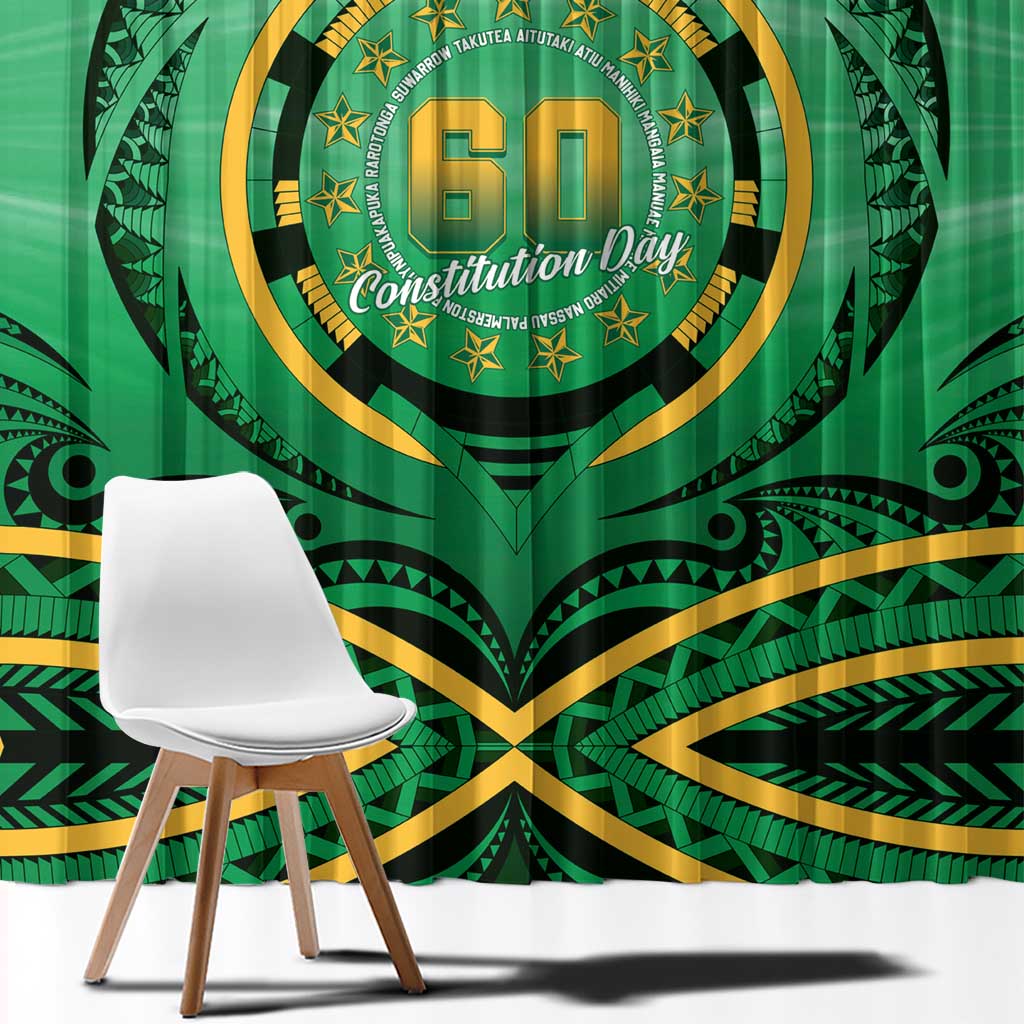 Cook Islands Constitution Day Window Curtain 60th Anniversary - Polynesian Pride