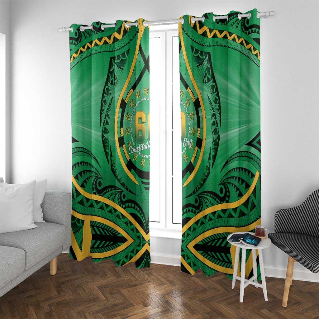 Cook Islands Constitution Day Window Curtain 60th Anniversary - Polynesian Pride