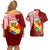 Personalized Tonga Niuas Couples Matching Off Shoulder Short Dress and Hawaiian Shirt White Tailed Tropicbird With Ngatu Pattern LT05 - Polynesian Pride