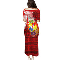 Personalized Tonga Niuas Puletasi White Tailed Tropicbird With Ngatu Pattern LT05 - Polynesian Pride