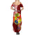 Personalized Tonga Niuas Summer Maxi Dress White Tailed Tropicbird With Ngatu Pattern LT05 - Polynesian Pride