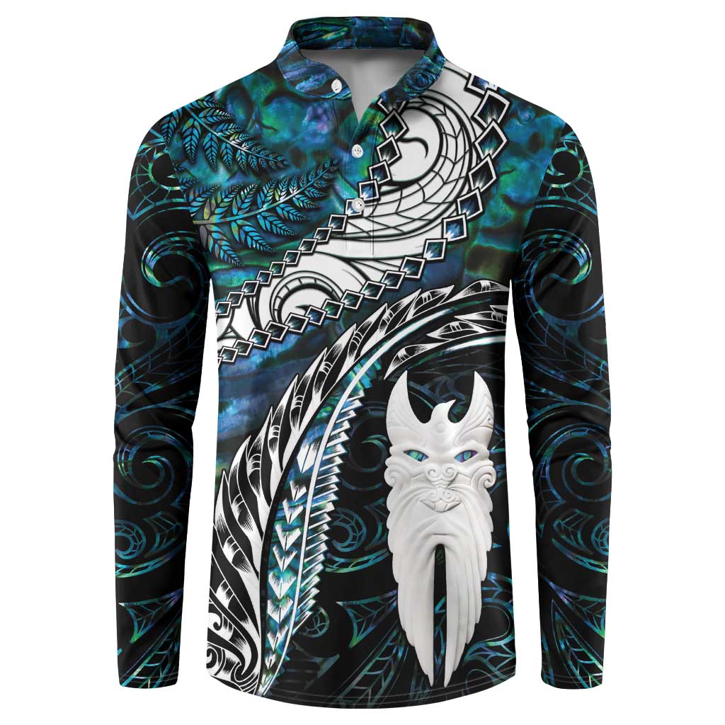New Zealand Aotearoa Button Sweatshirt Maori Hei Rehua Paua Shell Glitter Green LT05 Green - Polynesian Pride