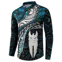 New Zealand Aotearoa Button Sweatshirt Maori Hei Rehua Paua Shell Glitter Green LT05 - Polynesian Pride