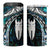 New Zealand Aotearoa 4 in 1 Can Cooler Tumbler Maori Hei Rehua Paua Shell Glitter Green