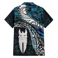 New Zealand Aotearoa Family Matching Long Sleeve Bodycon Dress and Hawaiian Shirt Maori Hei Rehua Paua Shell Glitter Green LT05 - Polynesian Pride