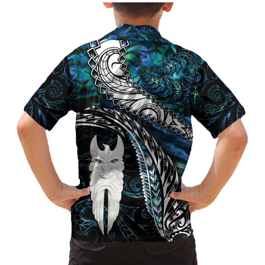New Zealand Aotearoa Family Matching Mermaid Dress and Hawaiian Shirt Maori Hei Rehua Paua Shell Glitter Green LT05 - Polynesian Pride