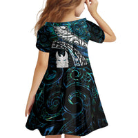 New Zealand Aotearoa Family Matching Puletasi and Hawaiian Shirt Maori Hei Rehua Paua Shell Glitter Green LT05 - Polynesian Pride