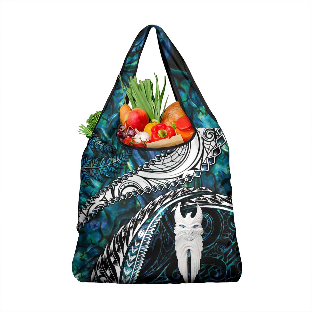 New Zealand Aotearoa Grocery Bag Maori Hei Rehua Paua Shell Glitter Green