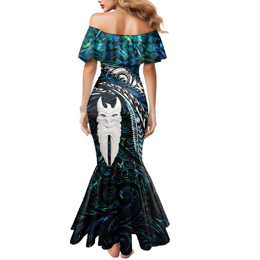 New Zealand Aotearoa Mermaid Dress Maori Hei Rehua Paua Shell Glitter Green LT05 - Polynesian Pride