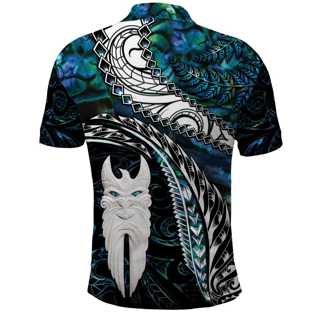 New Zealand Aotearoa Polo Shirt Maori Hei Rehua Paua Shell Glitter Green