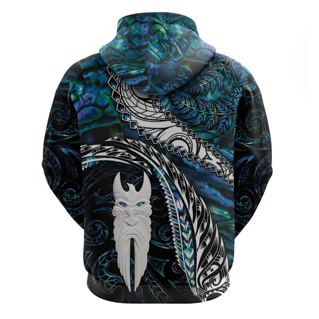New Zealand Aotearoa Zip Hoodie Maori Hei Rehua Paua Shell Glitter Green LT05 - Polynesian Pride