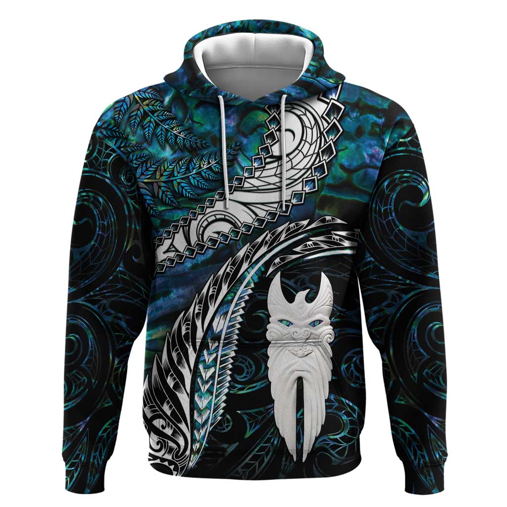 New Zealand Aotearoa Zip Hoodie Maori Hei Rehua Paua Shell Glitter Green LT05 Pullover Hoodie Green - Polynesian Pride