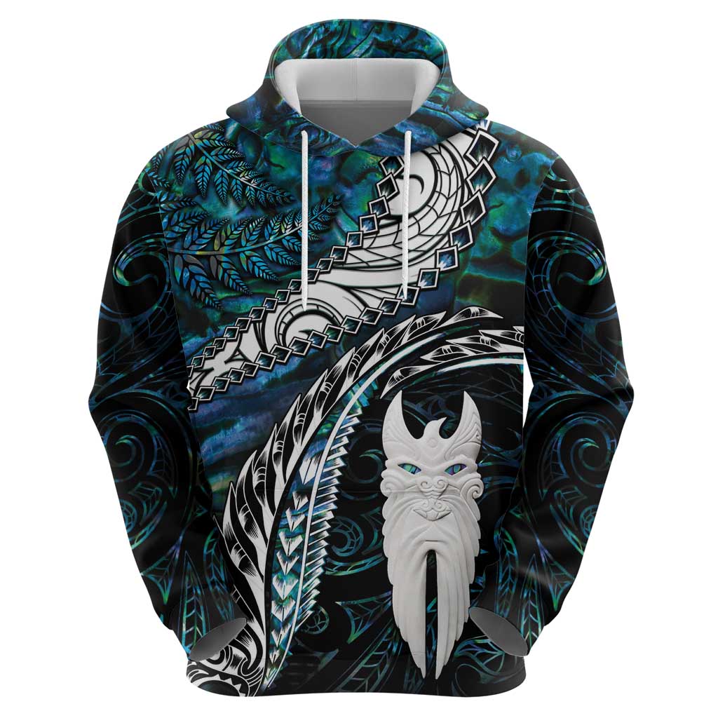 New Zealand Aotearoa Zip Hoodie Maori Hei Rehua Paua Shell Glitter Green LT05 - Polynesian Pride