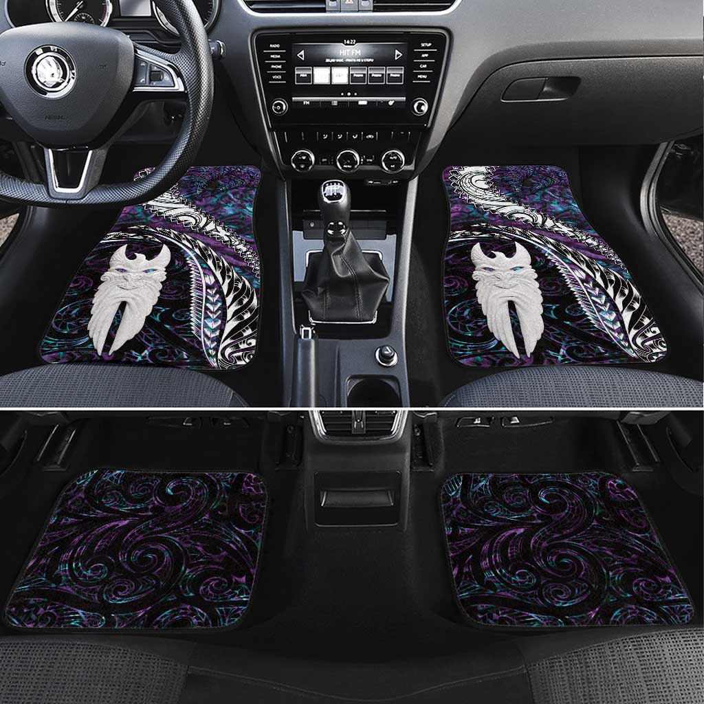 New Zealand Aotearoa Car Mats Maori Hei Rehua Paua Shell Glitter Purple