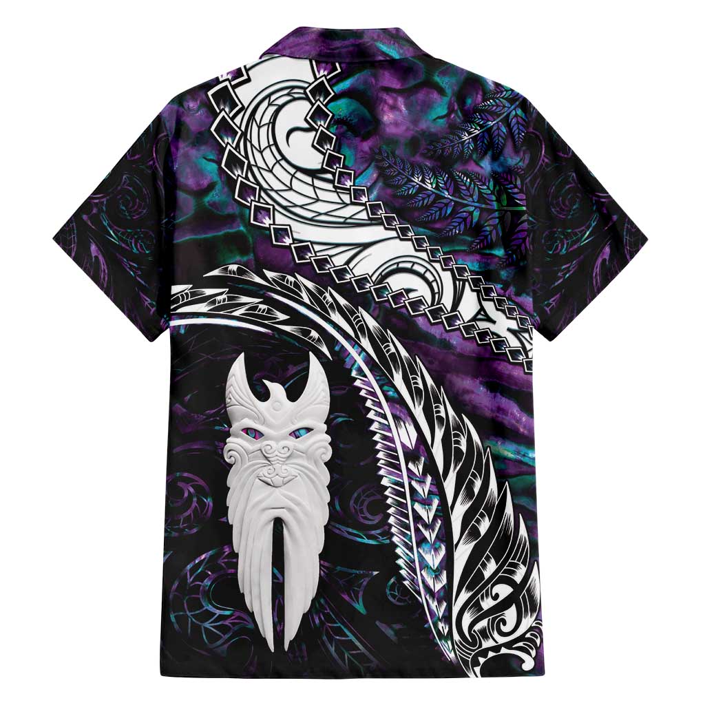 New Zealand Aotearoa Family Matching Long Sleeve Bodycon Dress and Hawaiian Shirt Maori Hei Rehua Paua Shell Glitter Purple LT05 - Polynesian Pride
