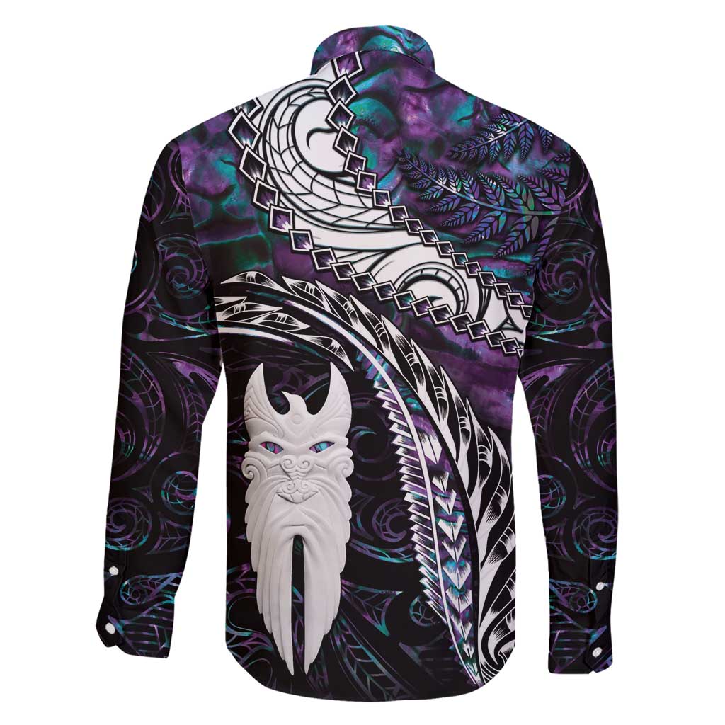 New Zealand Aotearoa Family Matching Short Sleeve Bodycon Dress and Hawaiian Shirt Maori Hei Rehua Paua Shell Glitter Purple LT05 - Polynesian Pride