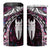 New Zealand Aotearoa 4 in 1 Can Cooler Tumbler Maori Hei Rehua Paua Shell Glitter Pink
