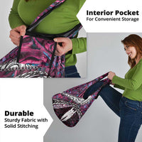 New Zealand Aotearoa Grocery Bag Maori Hei Rehua Paua Shell Glitter Pink